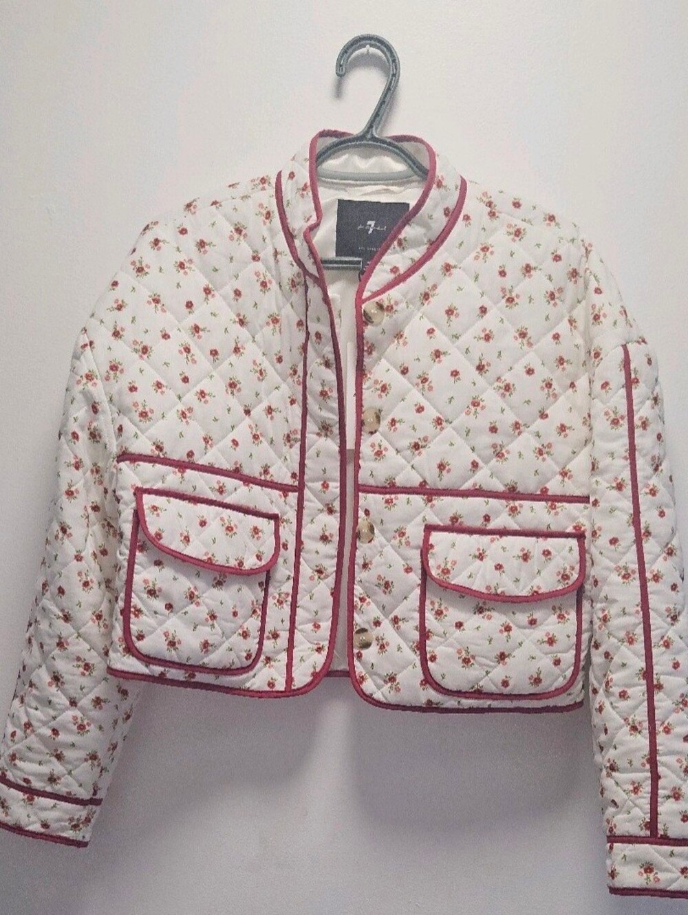 7 For All Mankind Quilted Floral Cotton Jacket | NWT | Size S